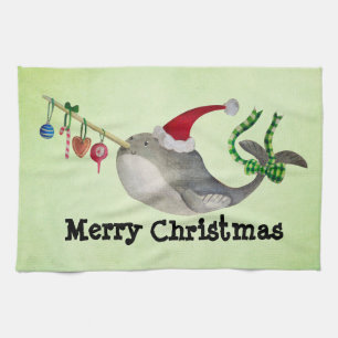 Linge De Cuisine Noël mignon Narwhal