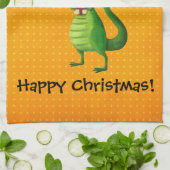 Linge De Cuisine Noël mignon T-rex (Plié)