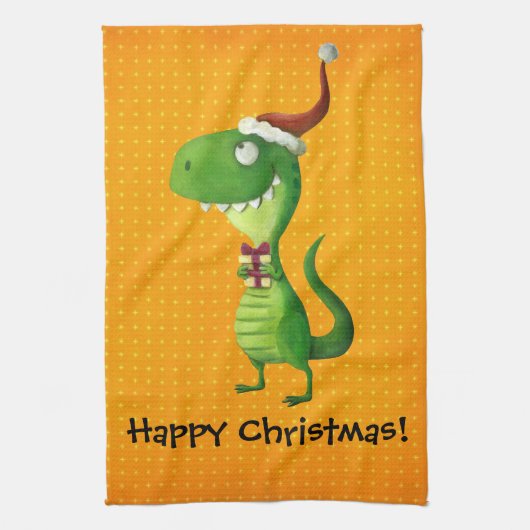 Linge De Cuisine Noël mignon T-rex (Vertical)