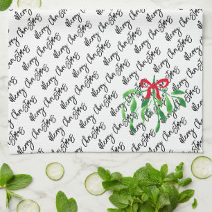 Linge De Cuisine Noël Mistletoe Kiss NOM Festif Fête Fun