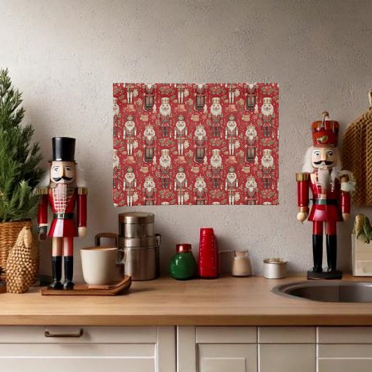 Linge De Cuisine Noël motif des noix de cou rouges