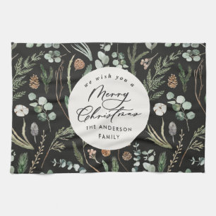 Linge De Cuisine Noël naturel minimaliste élégant botanique