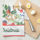 Linge De Cuisine Noël Noël Noël Noël Snowman, Pine Cones, Holly (Quart Plié)