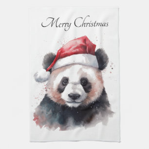 Linge De Cuisine Noël Panda Joliment, personnalisé