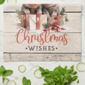 Linge De Cuisine Noël Pays avec deux porcelets (Plié)