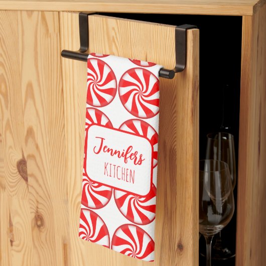 Linge De Cuisine Noël Peppermint Fêtes (Pliage en tiers)