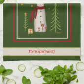 Linge De Cuisine Noël personnel mignon Snowman (Plié)