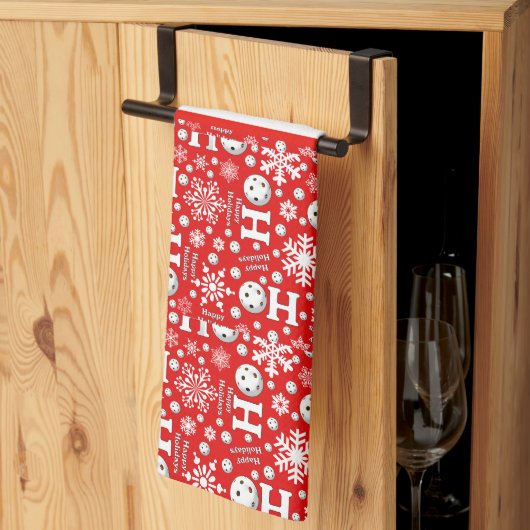 Linge De Cuisine Noël Pickleball Court Kitchen Oh What Fun (Pliage en tiers)