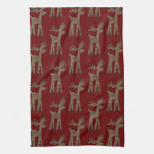 Linge De Cuisine Noël Red Reindeer (Vertical)