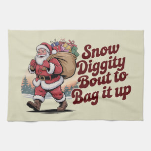 Linge De Cuisine Noël rétro des années 90, Snow Diggity va tout emb