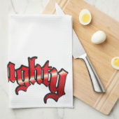 Linge De Cuisine Noël Rétro, Mauvais ou Bien en lettres rouges et v (Quart Plié)