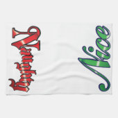 Linge De Cuisine Noël Rétro, Mauvais ou Bonnes Lettres Rouges Verte (Horizontal)