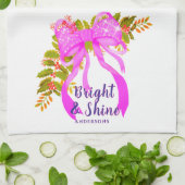 Linge De Cuisine Noël rose rayonnant (Plié)