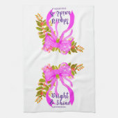 Linge De Cuisine Noël rose rayonnant (Vertical)