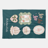 Linge De Cuisine Noël Rose Vert Rétro (Horizontal)