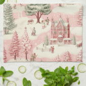 Linge De Cuisine Noël rose vintage (Plié)