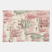 Linge De Cuisine Noël rose vintage (Horizontal)