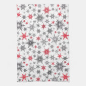 Linge De Cuisine Noël, rouge, blanc, flocons de neige, hiver, Nouve (Vertical)