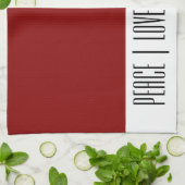 Linge De Cuisine Noël Rouge Blanc Rouge Or (Plié)