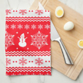 Linge De Cuisine Noël rouge et blanc (Quart Plié)