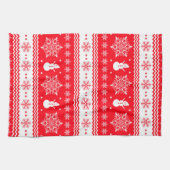 Linge De Cuisine Noël rouge et blanc (Horizontal)