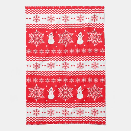 Linge De Cuisine Noël rouge et blanc (Vertical)