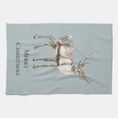 Linge De Cuisine Noël Russe Pine de Cerf Vert (Horizontal)