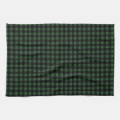 Linge De Cuisine Noël rustique vert et carreau de buffle noir (Horizontal)