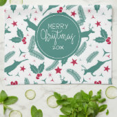 Linge De Cuisine Noël saint et motif de cerfs de Noël (Plié)
