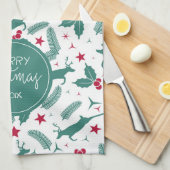 Linge De Cuisine Noël saint et motif de cerfs de Noël (Quart Plié)