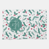 Linge De Cuisine Noël saint et motif de cerfs de Noël (Horizontal)