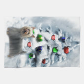 Linge De Cuisine Noël Silky Terrier (Horizontal)