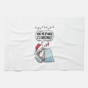 Linge De Cuisine Noël Sloth Sleeping Holiday