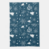 Linge De Cuisine Noël Snowflakes Xmas Tree Motif (Vertical)
