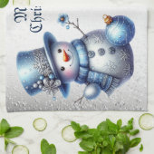 Linge De Cuisine Noël Snowman Élégant Vacances d'hiver (Plié)