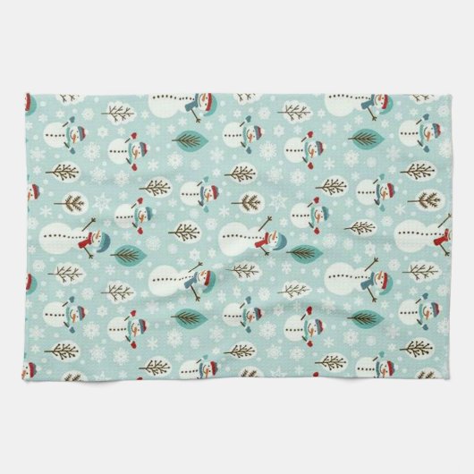 Linge De Cuisine Noël Snowmen (Horizontal)