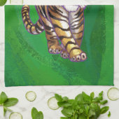 Linge De Cuisine Noël Tigre Sur Vert (Plié)