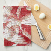 Linge De Cuisine Noël Toile minable rouge (Quart Plié)