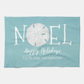 Linge De Cuisine Noël Vacances Blue Noel Cute Beach Sand Dollar (Horizontal)