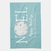 Linge De Cuisine Noël Vacances Blue Noel Cute Beach Sand Dollar (Vertical)