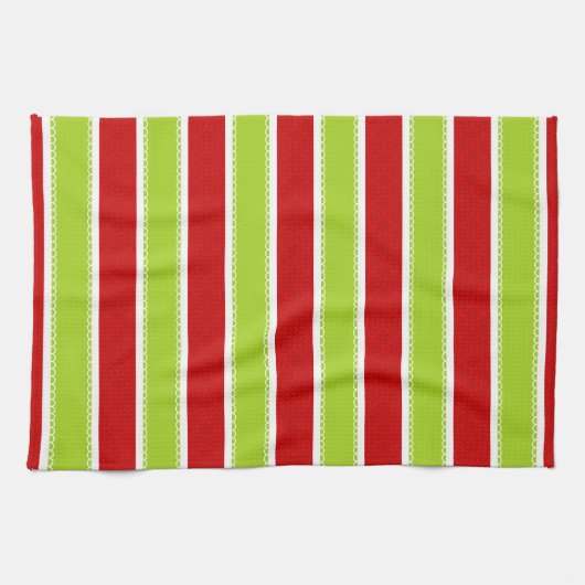 Linge De Cuisine Noël Vacances Vert & Rouge Motif (Horizontal)