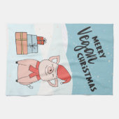 Linge De Cuisine Noël végétal avec pignon de bande dessinée et floc (Horizontal)