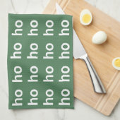 Linge De Cuisine Noël vert Ho-Ho-Ho (Quart Plié)