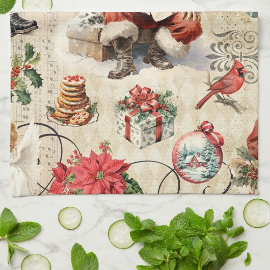 Linge De Cuisine Noël vintage (Plié)