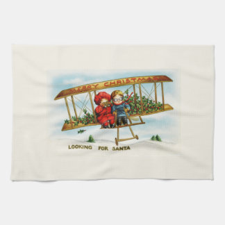 Linge De Cuisine Noël vintage Enfants à la recherche du Père Noël