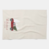 Linge De Cuisine Noël vintage Red Truck (Horizontal)