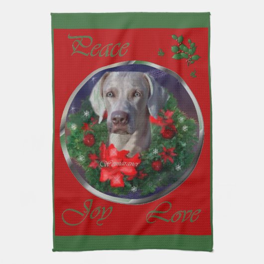 Linge De Cuisine Noël Weimaraner (Vertical)
