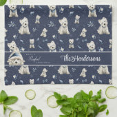 Linge De Cuisine Noël Westie blanc (Plié)