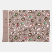 Linge De Cuisine Noël Whimsical Cookie Motif Famille d'hiver (Horizontal)