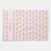 Linge De Cuisine Nœuds rayés rose blush (Horizontal)